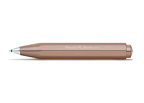 Kaweco Al Sport Rosé Gold Business Kuli aus hochwertigem Aluminium I 12 g leichter Taschen-Kugelschreiber mit zuverlässiger Herzkurvenmechanik I Seidenglänzender Druckkugelschreiber 10,5 cm von Kaweco