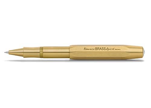 Kaweco Brass Sport Gel- / Kugelschreiber inklusive 0,7 mm Rollerball Tintenroller Mine für Linkshänder & Rechtshänder im klassischen Design mit Keramikkugel I Gelroller aus Messing 13,5 cm von Kaweco