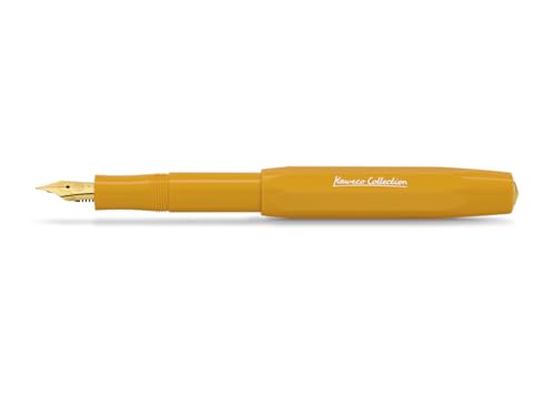 Kaweco COLLECTION Füllhalter Honey I Exklusiver Füllfederhalter für Tintenpatronen inklusive Retro Metallbox I Füller 13 cm in Gelb I Federbreite: F (Fein) von Kaweco