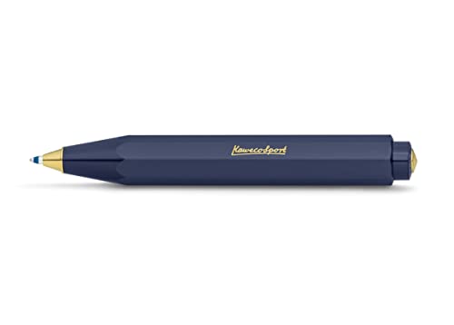 Kaweco 10001743 Classic Sport Navy I Kugelschreiber 12g leicht I Taschen-Kugelschreiber mit zuverlässiger Herzkurvenmechanik I Druckkugelschreiber 10,5cm(Marine) von Kaweco