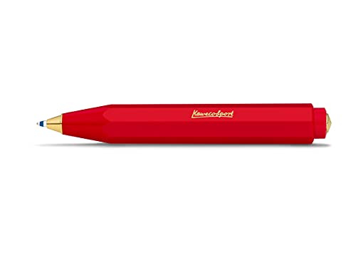 Kaweco Classic Sport Red I Business Kuli aus hochwertigem Kunststoff I 12g leichter Edel Kugelschreiber I Taschen-Kugelschreiber mit zuverlässiger Herzkurvenmechanik I Druckkugelschreiber 10,5cm (Rot) von Kaweco