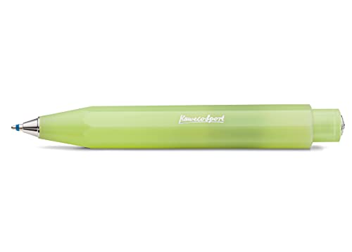 Kaweco Frosted Sport Fine Lime Business Kuli aus hochwertigem Kunststoff I 12g leichter & sommerlicher Taschen-Kugelschreiber mit zuverlässiger Herzkurvenmechanik I Druckkugelschreiber 10,5cm Grün von Kaweco