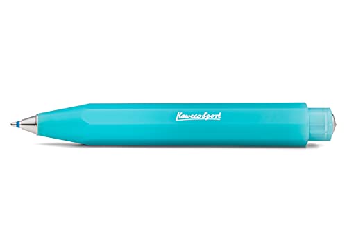 Kaweco Frosted Sport Light Blueberry Business Kuli aus hochwertigem Kunststoff I 12 g leichter und sommerlicher Taschen-Kugelschreiber mit Herzkurvenmechanik I Druckkugelschreiber 10,5cm Türkis von Kaweco