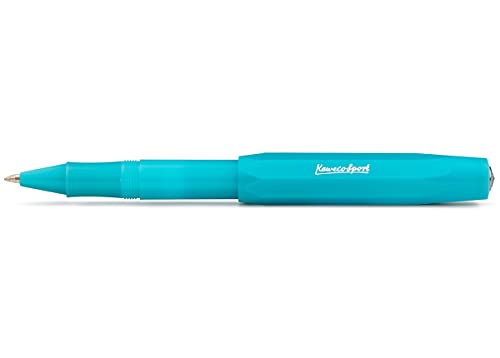 Kaweco Frosted Sport Light Blueberry Gel- / Kugelschreiber inklusive 0,7 mm Rollerball Tintenroller Mine für Linkshänder & Rechtshänder im klassischen Design mit Keramikkugel I Gelroller 13,5 cm von Kaweco