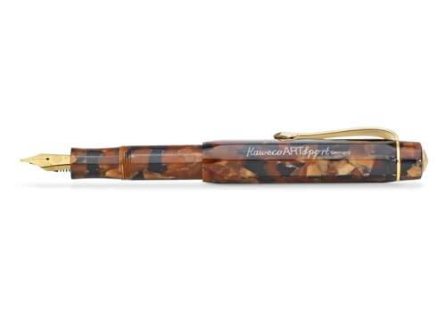 Kaweco Füllfederhalter ART SPORT Hickory Brown I Premium Füllfederhalter für Tintenpatronen mit hochwertiger Stahlfeder I Sport Füller aus Acryl 12,5 cm I Federbreite: M (Medium) von Kaweco