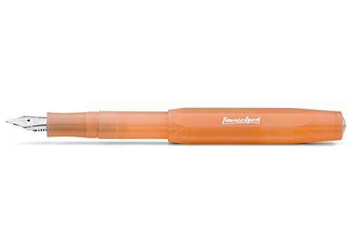 Kaweco Füllfederhalter Frosted Sport I Premium Füllfederhalter Luxus für Tintenpatronen mit hochwertiger Stahlfeder I Sport Füller 13,5 cm Soft Mandarine Federbreite: B (Breit) von Kaweco