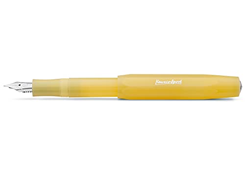 Kaweco Füllfederhalter Frosted Sport I Premium Füllfederhalter Luxus für Tintenpatronen mit hochwertiger Stahlfeder I Sport Füller 13,5 cm Sweet Banana Federbreite: B (Breit) von Kaweco