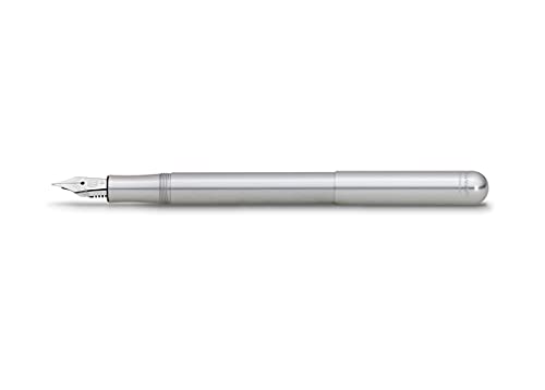 Kaweco Füllfederhalter LILIPUT Silber I Exklusiver Füllhalter für Tintenpatronen inklusive Retro Metallbox I Füller 12,5 cm I Federbreite: F (Fein) von Kaweco