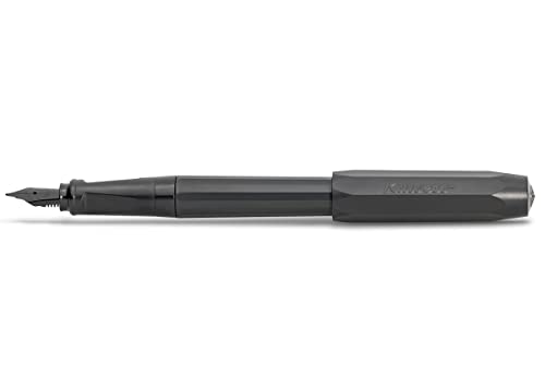 Kaweco Füllfederhalter Perkeo All Black I Füllhalter für Tintenpatronen Schulfüller I Anfänger Füller Schwarz mit ergonomischem Griffstück zum bequemen schreiben I Federbreite: F (Fein) von Kaweco