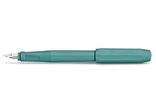 Kaweco Füllfederhalter Perkeo Füllhalter für Tintenpatronen Schulfüller Anfänger Füller mit ergonomischem Griffstück zum bequemen schreiben Federbreite: F (Fein) Farbe Breezy Teal 15,5cm von Kaweco