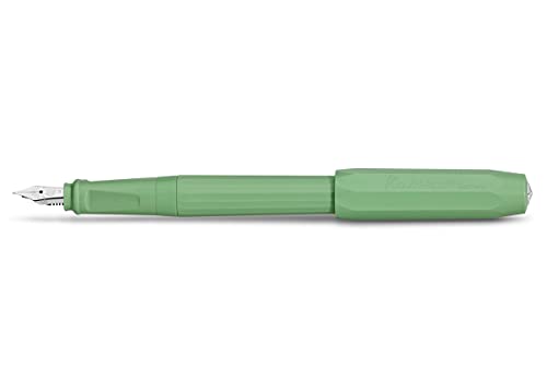 Kaweco Füllfederhalter Perkeo Füllhalter für Tintenpatronen Schulfüller Anfänger Füller mit ergonomischem Griffstück zum bequemen schreiben Federbreite: F (Fein) Farbe Jungle Green 15,5cm von Kaweco