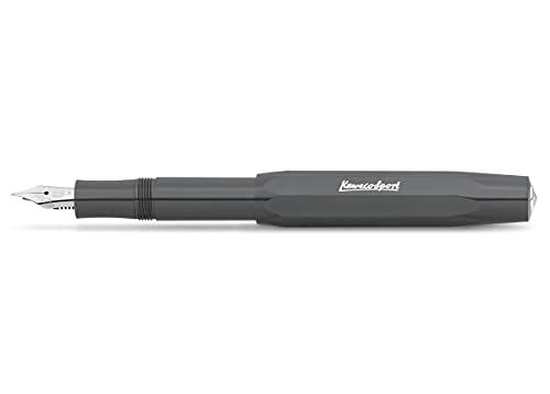 Kaweco Füllfederhalter Skyline Sport I Premium Füllfederhalter Luxus für Tintenpatronen mit hochwertiger Stahlfeder I Sport Füller 13,5 cm Grau Federbreite: F (Fein) von Kaweco