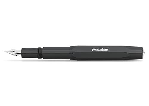 Kaweco Füllfederhalter Skyline Sport I Premium Füllfederhalter Luxus für Tintenpatronen mit hochwertiger Stahlfeder I Sport Füller 13,5 cm Schwarz Federbreite: B (Breit) von Kaweco