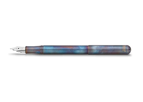 Kaweco LILIPUT Füllhalter Fireblue I Exklusiver Edelstahl Füllfederhalter für Tintenpatronen inklusive Retro Metallbox I Füller 12,5 cm I Federbreite: B (Breit) von Kaweco