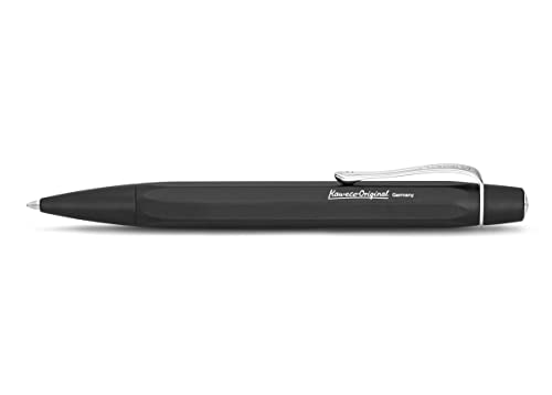 Kaweco ORIGINAL Kugelschreiber Black Chrome I Business Kuli aus hochwertigem Aluminium in oktogonalem Design I Luxus Kuli in Schwarz inklusive Metall-Geschenkbox I Drehkugelschreiber 13 cm von Kaweco