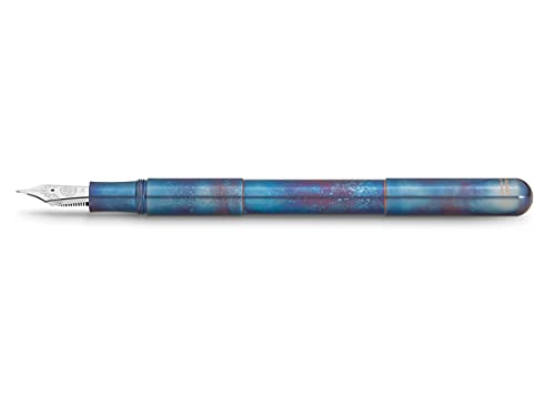 Kaweco SUPRA Füllfederhalter Fireblue I Exklusiver Füllhalter für Tintenpatronen mit hochwertiger Stahlfeder inkl. Retro Metallbox I Edelstahl Füller Länge 95-125 mm I Federbreite: EF (Extra Fein) von Kaweco