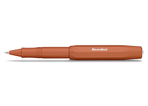 Kaweco Skyline Sport Rot Gel- / Kugelschreiber inklusive 0,7 mm Rollerball Tintenroller Mine für Linkshänder & Rechtshänder im klassischen Design mit Keramikkugel I Gelroller Fox 13,5 cm von Kaweco