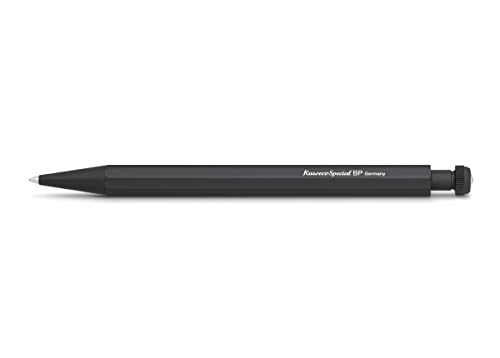 Kaweco SPECIAL Kugelschreiber I Kuli aus hochwertigem Aluminium in oktogonalem Acht Kant Format I Design Stift 14 cm I Mit Standard G2 Minen I Nachfüllbar schwarz von Kaweco