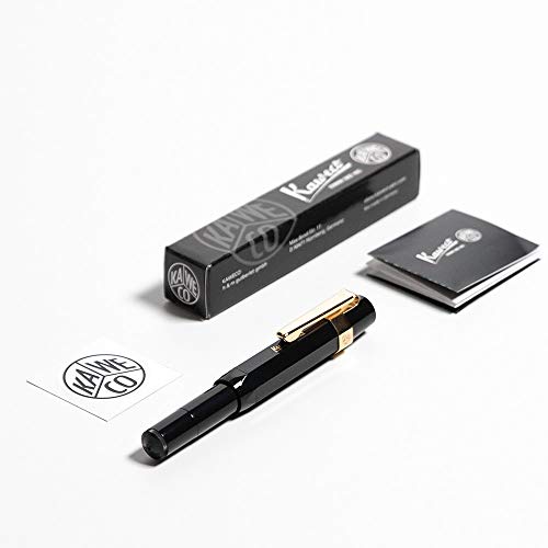 Kaweco Sport Classic Füllfederhalter Schwarz, feine Feder Sport Octagonal Clip Gold von Kaweco