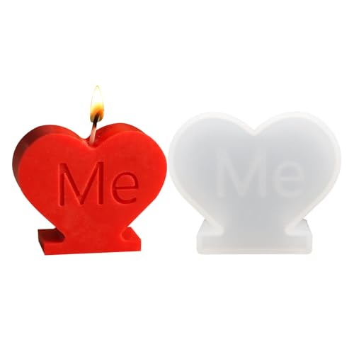 Herzkerzenform, Herz Silikonform Liebe Kerzen Seifenform Silikon Herzform Kerzen Gießform 3D Herz Epoxidharz Form Für Seifenstückherstellung, Kerzenherstellung von Kaxenig
