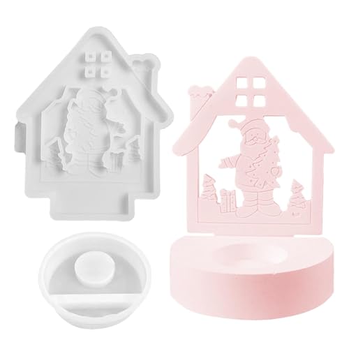Silikonformen Gießformen Weihnachten, Weihnachtskerzenhalter-Form, Haus Santa Silikonform, Weihnachtskerzenhalter-Harzform, Silikonbetonformen Für Heimdekoration Silikonformen Gießformen Weihnachten, Weihnachtskerzenhalter-Form, Haus Santa Silikonform, Weihnachtskerzenhalter-Harzform, Silikonbetonformen Für Heimdekoration von Kaxenig