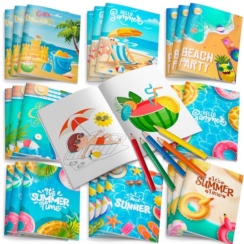 24 Stück Sommer-Malbücher für Pool, Hawaii-Strand, Mini-Malbücher, DIY-Kunstzeichnung, Wassermelone, Ananas, Kokosnuss, Flamingo-Designs für Sommerpartys, Dekorationen, Hawaii, Strand, Pool 24 Stück Sommer-Malbücher für Pool, Hawaii-Strand, Mini-Malbücher, DIY-Kunstzeichnung, Wassermelone, Ananas, Kokosnuss, Flamingo-Designs für Sommerpartys, Dekorationen, Hawaii, Strand, Pool von Kaxulvoblig