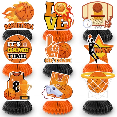 Basketball-Waben-Mittelstück, 9 Stück, Basketball, Geburtstag, Waben-Mittelstück, Basketball-Party, Waben-Mittelstücke und Basketball-Mittelstücke für Tisch, Basketball-Party-Dekorationen Basketball-Waben-Mittelstück, 9 Stück, Basketball, Geburtstag, Waben-Mittelstück, Basketball-Party, Waben-Mittelstücke und Basketball-Mittelstücke für Tisch, Basketball-Party-Dekorationen von Kaxulvoblig