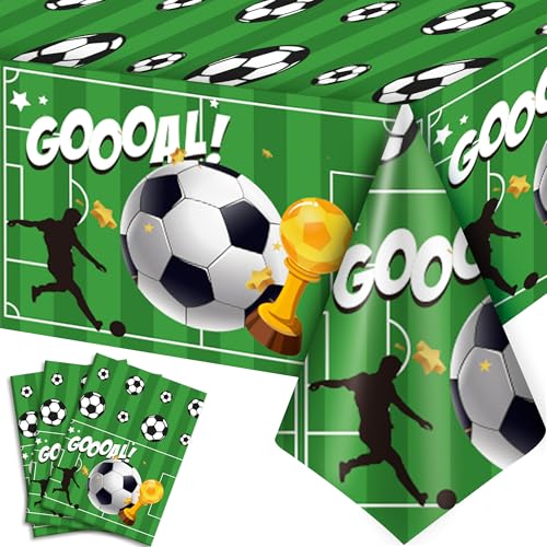 Fußball Tischdecke Geburtstag, 3pcs Größe 137 x 274 cm Fussball Geburtstagsdeko Tischdeko Fussball Tischdecke & Fußball Party Tischdecke für Fussball Geburtstag Deko von Kaxulvoblig