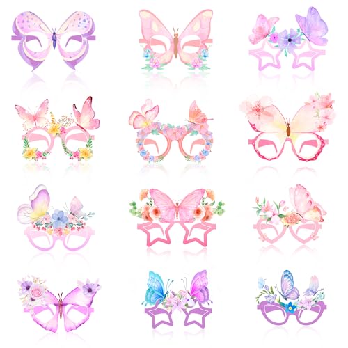 Kaxulvoblig Schmetterlings-Papierbrillen – 36 Stück Schmetterlingsparty-Brillen, Frühlings-Schmetterling-Thema, Papier-Partybrillen für Schmetterling, Geburtstagsdekorationen, Zubehör Kaxulvoblig Schmetterlings-Papierbrillen – 36 Stück Schmetterlingsparty-Brillen, Frühlings-Schmetterling-Thema, Papier-Partybrillen für Schmetterling, Geburtstagsdekorationen, Zubehör von Kaxulvoblig