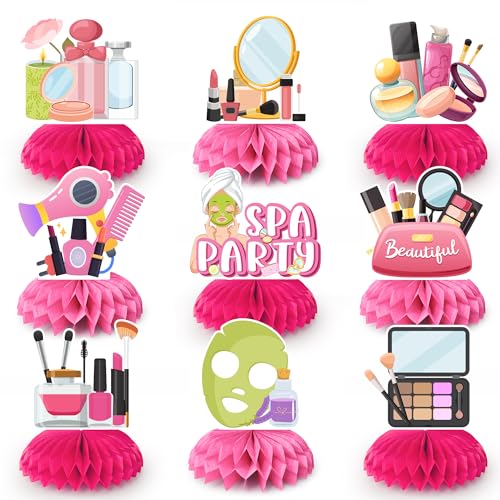 Spa Geburtstag Deko Waben, 9pcs Spa Geburtstag Party Tischdeko Bienenwabe Mittelstück Tischdekoration Zubehör für Party Dekoration von Kaxulvoblig