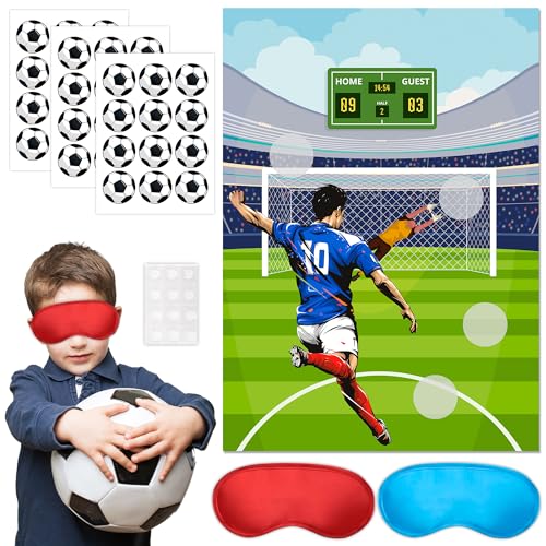 Pin das Fußballspiel für Kinder, 7pcs Fußball Geburtstag Dekoration Set - Fußballparty Sticker, Geburtstagsdeko Augenmaske + Poster etc Deko Geburtstag Pin das Fußballspiel für Kinder, 7pcs Fußball Geburtstag Dekoration Set - Fußballparty Sticker, Geburtstagsdeko Augenmaske + Poster etc Deko Geburtstag von Kaxulvoblig
