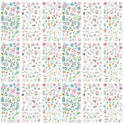 18 Blatt Sticker Aufkleber Blätter Grün Sticker Blätter Klein Sticker Blumen Scrapbooking Aufkleber Hochzeit Gästebuch Scrapbook Sticker Blumen für Scrapbooking Fotoalbum Stickerbuch Stickeralbum von Kayan