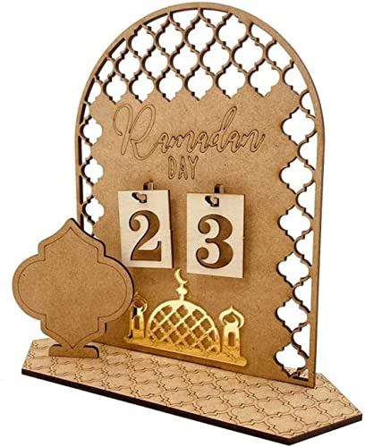 Ramadan Kalender, Eid Mubarak Advents Kalender, Ramadan Kalender aus Holz, DIY Ramadan Dekoration 30 Tage Countdown, Kalender für Zuhause, Elegante Mubarak Ramadan Dekoration (Palast) von Kayan