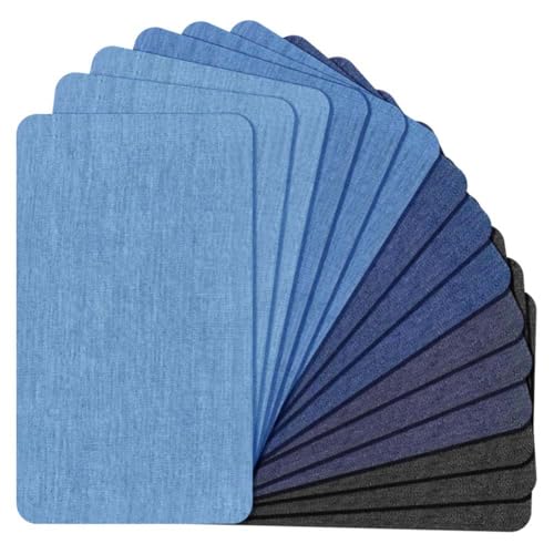 Kayfg 15er-Pack Bügeleisen-Patches Zur Kleidungsreparatur - Jean-Patches zum Aufbügeln oder Aufnähen für Jeanskits von Kayfg