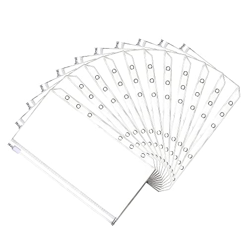 Kayfg 20 StüCk Geld Umschlag 6 LöCher Budget Binder ReißVerschluss Ordner für A6 Notizbuch Binder Geld Sparen Binder ZubehöR von Kayfg