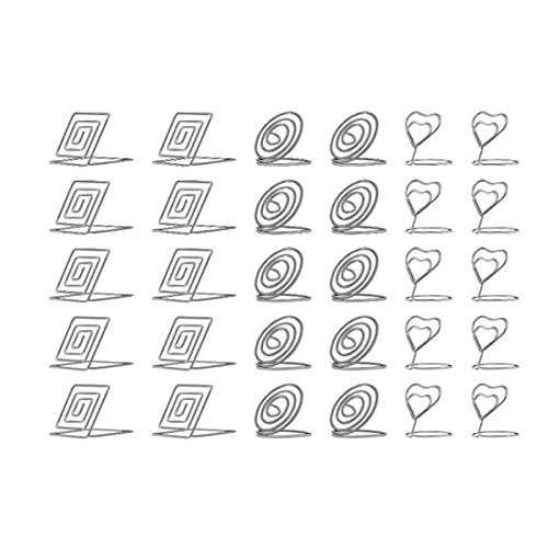 Kayfg 30 StüCk Tisch Karten Halter Draht Tisch Karten Halter Menü Halter Foto Halter Clips Karten StäNder für Hochzeiten, Tischgesellschaft von Kayfg