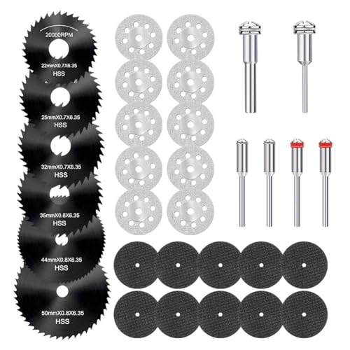 Kayfg 32-Teiliges Trennscheiben-Set für Rotationswerkzeuge, 3 Verschiedene Sägeblätter für Unterschiedliche Anforderungen, Trennscheiben-Set Kayfg 32-Teiliges Trennscheiben-Set für Rotationswerkzeuge, 3 Verschiedene Sägeblätter für Unterschiedliche Anforderungen, Trennscheiben-Set von Kayfg