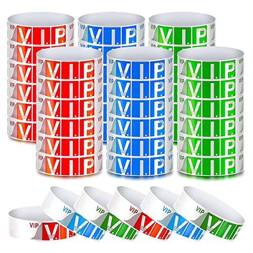 Kayfg 600 Pack VIP-ArmbäNder für Veranstaltungen Wasserdichte VIP-ArmbäNder VIP- ArmbäNder für Partys (Rot, Blau, GrüN) von Kayfg
