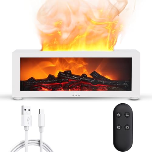 Flammen Aroma Diffuser, 7-Farben-Licht Diffuser Ätherische Öle, Flame Luftbefeuchter Diffuser mit Fernsteuerung zum Duftöl und Aromaöle, Wasserlose Abschaltautomatik für Raum Büro Yoga Spa Flammen Aroma Diffuser, 7-Farben-Licht Diffuser Ätherische Öle, Flame Luftbefeuchter Diffuser mit Fernsteuerung zum Duftöl und Aromaöle, Wasserlose Abschaltautomatik für Raum Büro Yoga Spa von Kayuneed