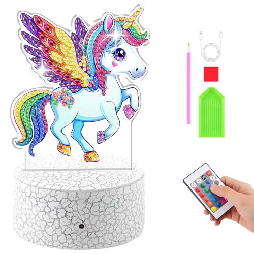2025 Neues Design Einhorn Geschenke für Mädchen 5 6 7 8 9 Jahre, Basteln Mädchen 7 8 9 10 Jahre Diamond Painting Nachtlicht 16 Farben, 3D Diamond Painting Lampe Bastelset Kinder Spielzeug Mädchen 2025 Neues Design Einhorn Geschenke für Mädchen 5 6 7 8 9 Jahre, Basteln Mädchen 7 8 9 10 Jahre Diamond Painting Nachtlicht 16 Farben, 3D Diamond Painting Lampe Bastelset Kinder Spielzeug Mädchen von Kazaigou