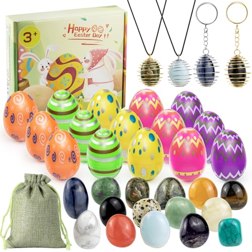 Kazaigou 15 Stück Vorgefüllte Ostereier mit Edelsteinen, Ostergeschenk, Kristall- und Steineier, Die Osterjagd, Ostereiersuche für Kinder, Füllmaterial für Osterkörbchen, Dekoration für Osterparty Kazaigou 15 Stück Vorgefüllte Ostereier mit Edelsteinen, Ostergeschenk, Kristall- und Steineier, Die Osterjagd, Ostereiersuche für Kinder, Füllmaterial für Osterkörbchen, Dekoration für Osterparty von Kazaigou