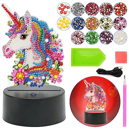 DIY Einhorn Diamond Painting Lampe, Kreatives Diamond Painting Nachtlicht, Geschenke für Mädchen 5 6 7 8 9 10 Jahre, Nachtlicht Bastelset Kinder für 5-10 Jahre DIY Einhorn Diamond Painting Lampe, Kreatives Diamond Painting Nachtlicht, Geschenke für Mädchen 5 6 7 8 9 10 Jahre, Nachtlicht Bastelset Kinder für 5-10 Jahre von Kazaigou