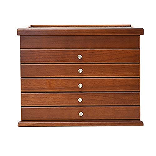 KazeRyu Schmuckschatulle Aus Walnussholz – Mehrschichtiger, Klassischer Organizer Mit Großem Fassungsvermögen For Damenschmuck(Walnut Color) von KazeRyu