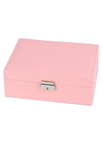 KazeRyu Verschließbare Schmuckschatulle – Großes Fassungsvermögen For Uhren, Ohrringe, Halsketten Und Ringe – Langlebig For Männer Und Frauen(Pink) von KazeRyu