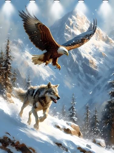 Adler Diamond Painting Erwachsene, 5D DIY Wolf Diamant Painting Bilder für Kinder, Malen nach Zahlen Diamant Anfänger, Daiments Bastelset Set Malerei Stickerei Geschenke Haus Wanddeko 50x70cm Y-461 Adler Diamond Painting Erwachsene, 5D DIY Wolf Diamant Painting Bilder für Kinder, Malen nach Zahlen Diamant Anfänger, Daiments Bastelset Set Malerei Stickerei Geschenke Haus Wanddeko 50x70cm Y-461 von Kazhxnng