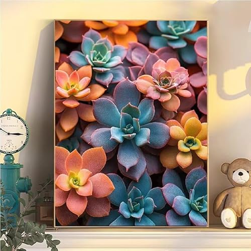 Blumen Malen Nach Zahlen Erwachsene Groß XXL 40x50cm, Pflanzen Malen Nach Zahlen Kinder ab 8 Jahre, DIY Paint by Numbers Geschenk Kreativ Set für Erwachsene, Mit 3 Feinen Pinsel und Acrylfarbe YH2-282 von Kazhxnng