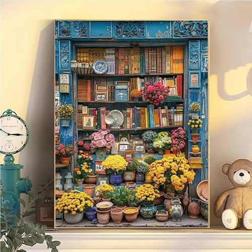 Blumen Malen Nach Zahlen Erwachsene Groß XXL 65x85cm, Buch Malen Nach Zahlen Kinder ab 8 Jahre, DIY Paint by Numbers Geschenk Kreativ Set für Erwachsene, Mit 3 Feinen Pinsel und Acrylfarbe YH2-274 von Kazhxnng
