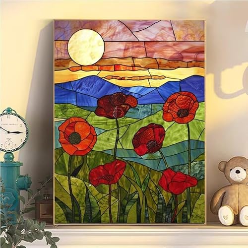 Blumen Malen Nach Zahlen Erwachsene Groß XXL 90x120cm, Pflanzen Malen Nach Zahlen Kinder ab 8 Jahre, DIY Paint by Numbers Kreativ Set für Erwachsene, Mit 3 Feinen Pinsel und Acrylfarbe YH2-280 von Kazhxnng