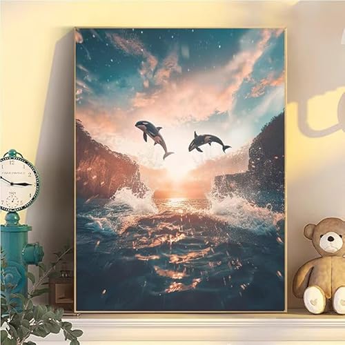 Delfin Malen Nach Zahlen Erwachsene Groß XXL 90x120cm, Meer Malen Nach Zahlen Kinder ab 8 Jahre, DIY Paint by Numbers Geschenk Kreativ Set für Erwachsene, Mit 3 Feinen Pinsel und Acrylfarbe YH2-156 Delfin Malen Nach Zahlen Erwachsene Groß XXL 90x120cm, Meer Malen Nach Zahlen Kinder ab 8 Jahre, DIY Paint by Numbers Geschenk Kreativ Set für Erwachsene, Mit 3 Feinen Pinsel und Acrylfarbe YH2-156 von Kazhxnng
