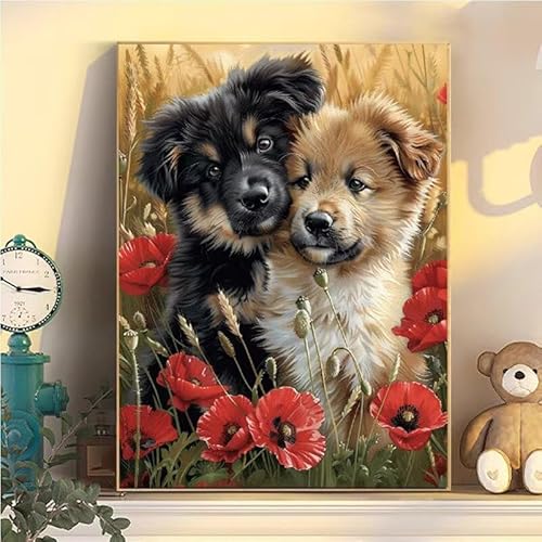 Hund Malen Nach Zahlen Erwachsene Groß XXL 90x120cm, Blume Malen Nach Zahlen Kinder ab 8 Jahre, DIY Paint by Numbers Geschenk Kreativ Set für Erwachsene, Mit 3 Feinen Pinsel und Acrylfarbe YH2-110 Hund Malen Nach Zahlen Erwachsene Groß XXL 90x120cm, Blume Malen Nach Zahlen Kinder ab 8 Jahre, DIY Paint by Numbers Geschenk Kreativ Set für Erwachsene, Mit 3 Feinen Pinsel und Acrylfarbe YH2-110 von Kazhxnng